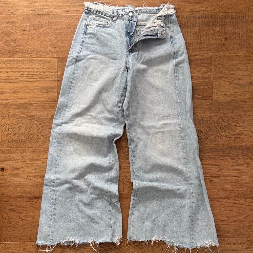 NWOT ZARA SUPER WIDE LEG JEANS 4